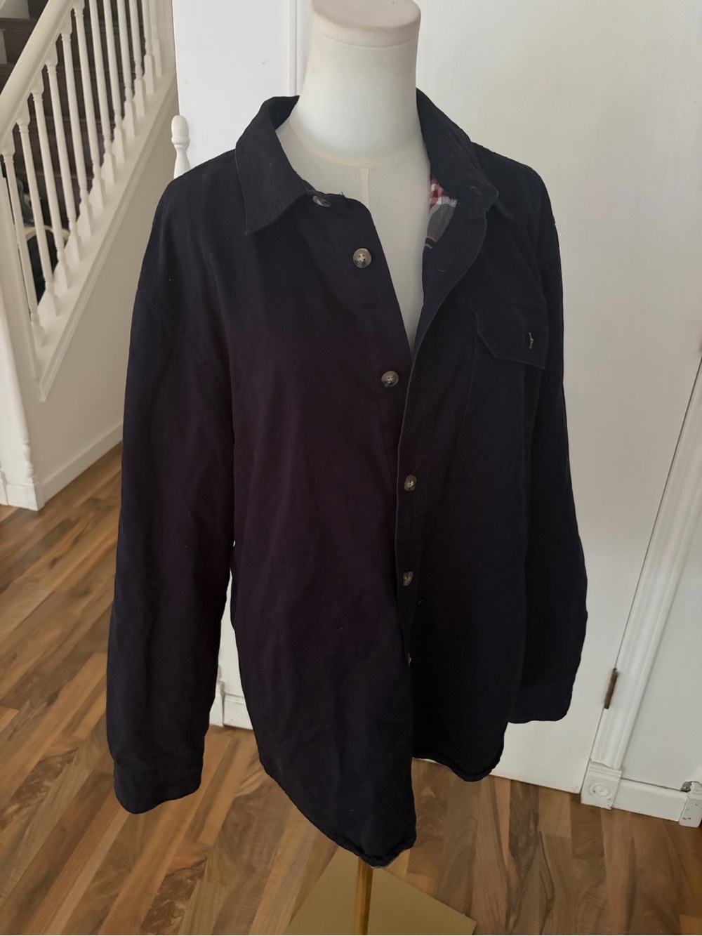 Woolrich Navy Flannel Lined Button-Up Jacket / Shacket, Large, EUC Unisex